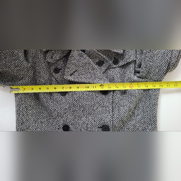 Lauren Ralph Lauren Pea Coat houndstooth woven tweed size 14 wool silk blend - Picture 8 of 12